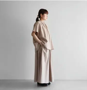 HUIS 엔슈 직물 U402L 오가닉 코튼 비에라 롱 스커트 L