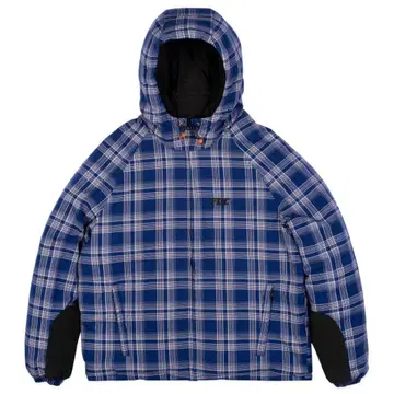 FUC FLANNEL PUFFER 블루 리버서블 다운 S 사이즈