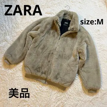 새상품급 ZARA 인조 모피 블루종 베이지 M