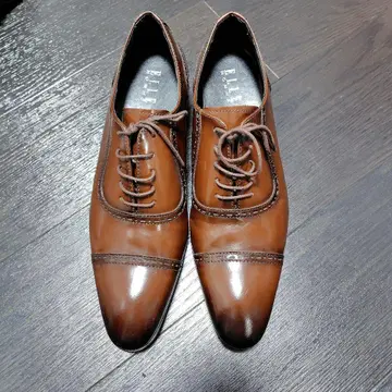 ELLE HOME 브라운 스트레이트 팁 드레스 신발