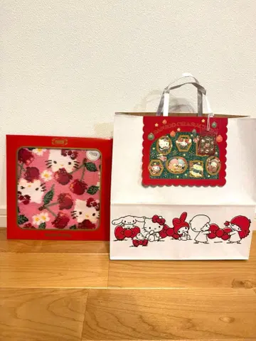 [ 샵 포함 ] 페이러 키티 산리오 슈니르 직조 손수건 핑크