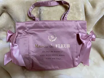 Maison de FLEUR 리본 포함 토트백 핑크
