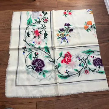 보스턴 미술관 꽃무늬 대형 스톨 울 100%