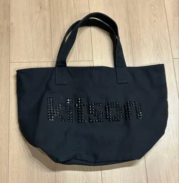 kitson 로고 블랙 토트백(대)