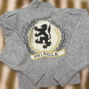 새상품급 H&M PRINGLE 자수 퍼프 슬리브 니트 익명 배송