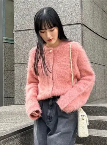 프레이아이디 알파카 혼방 크롭 니트 가디건 FWNT235048