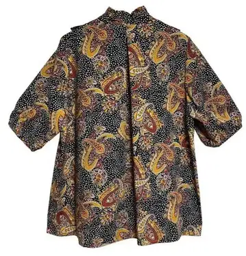 거의 미사용 / 로이스크레용 도트 페이즐리 블라우스