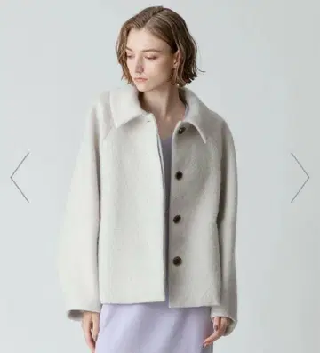 택 포함 알아바일 모헤어 샤기 스텐 칼라 숏코트