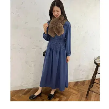 택 포함 새상품 프리즈마트 허리 셔링 스키퍼 원피스