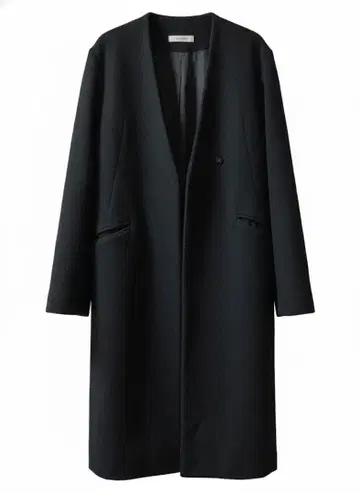 SENSE OF PLACE 노카라 롱 코트 블랙