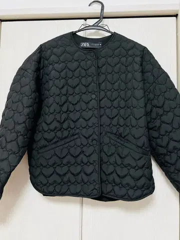 ZARA 하트 퀼팅 자켓 블랙 XS