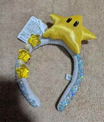 미사용 새상품 USJ 슈퍼 마리오 스타 머리띠