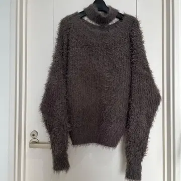 GYDA 후와후와 소재 그레이 보트넥 니트