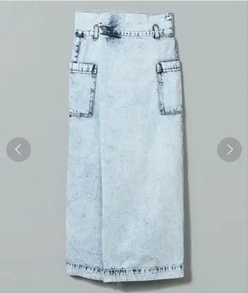 JEANASIS 하이웨스트 랩 플로우 데님 스커트