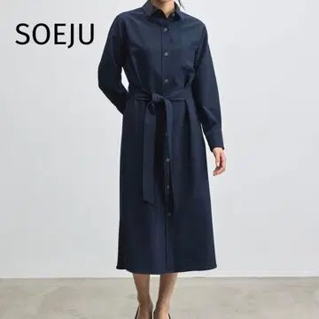 SOEJU | 소 소프트 옥스 셔츠 원피스 네이비 M