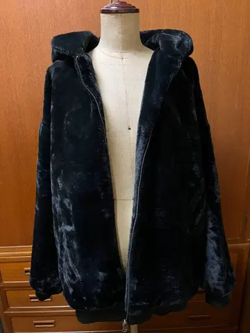 AZUL 인조 모피 블루종 블랙