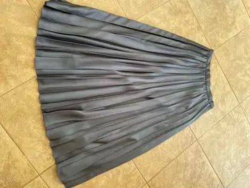 INNITITO 그레이 플리츠 롱 스커트