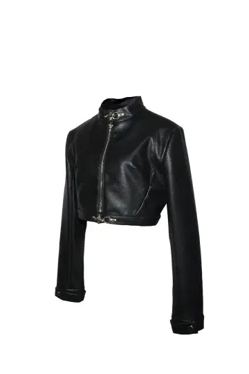 새상품 THEREDTHREAD S urban leather cropped