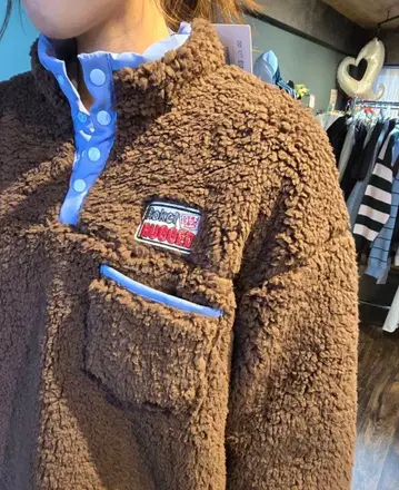 플리스 하프 지퍼