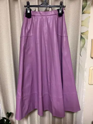 퍼플 플레어 롱 스커트