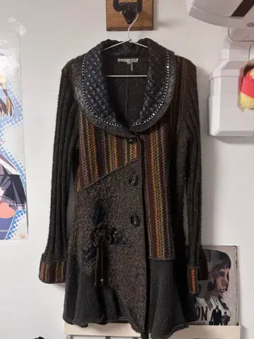 모리걸 페어리 그런지 가디건 코트