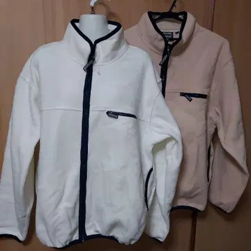 플리스 자켓 화이트 베이지