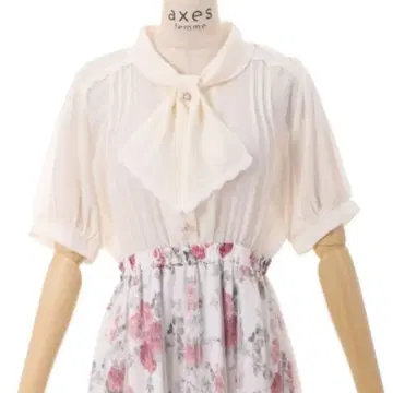 axes femme 장미 무늬 도킹 원피스 아이보리 kawaii
