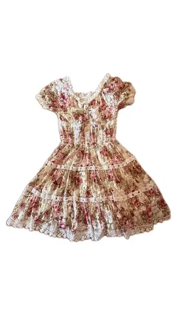 페어리 그런지 모리걸 갸루 꽃무늬 전체 레이스 미니 원피스 리즈리사풍