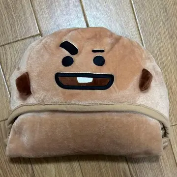 BT21 SHOOKY 후드 부착 담요 BTS SUGA 윤기