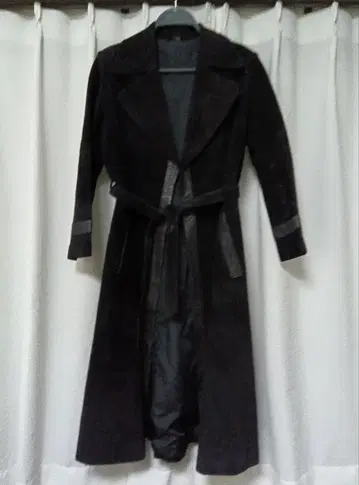 가죽 롱 코트 천연 가죽 코트 여성용 L 사이즈