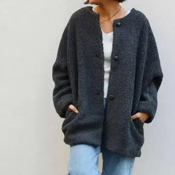 via.J 보아 하프 코트 보아 자켓