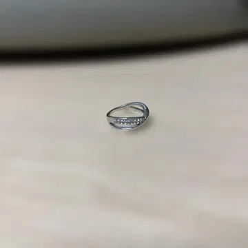 실버 크로스오버 반지 스톤 포함 11호