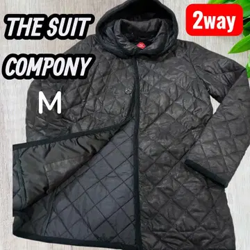 수트 컴퍼니 2way 후드 탈착 블랙 퀼팅 자켓