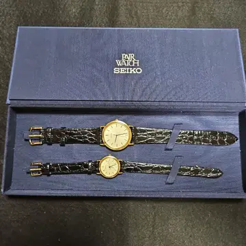 SEIKO 페어 워치 쿼츠 블랙 / 배터리 방전