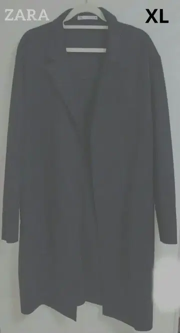 ZARA 남성용 페이크 스웨이드 체스터 코트 XL 블랙