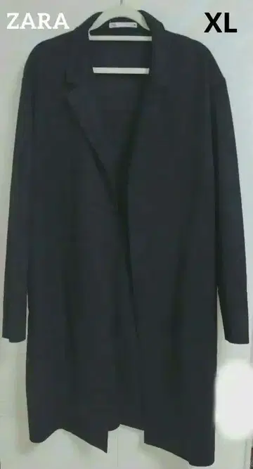 ZARA 남성용 페이크 스웨이드 체스터 코트 XL 블랙