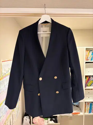 LESAGE 네이비 더블 브레스트 자켓