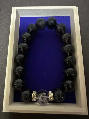 코아미 신사 팔찌 부적 용 브라운 수정 팔찌 12mm 빅 사이즈