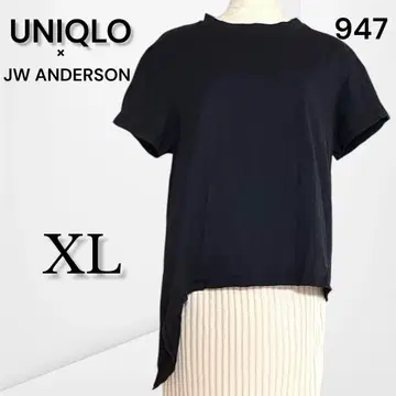 [ 제이더블유 앤더슨 ] 비대칭 T셔츠 블랙 모드 스타일 ( XL )