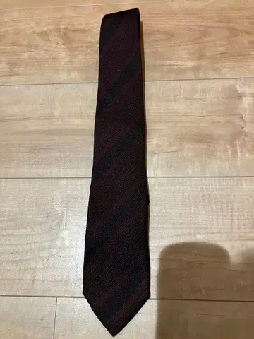 UNITED ARROWS 다크 레드 블랙 스트라이프 넥타이