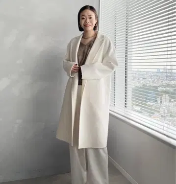 23AW 띠어리 캐시미어 혼방 더블 페이스 체스터 롱 코트