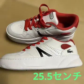 LACOSTE 화이트/레드 스니커즈
