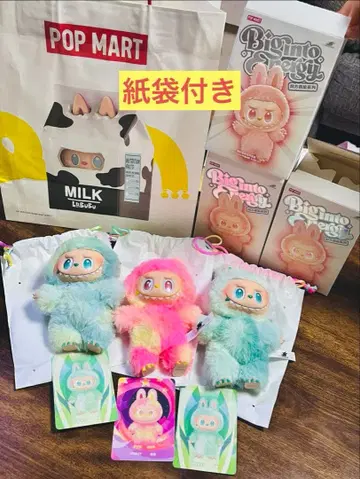 POP MART 러브브 정품 봉제 인형 3체 세트 종이 봉투 포함