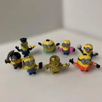 미니언 피규어 8개 세트 골드 포함