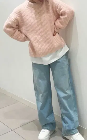 GU 택 포함 새상품 퍼피 터치 스웨터 XL 핑크