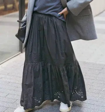 자수 레이스 스커트 36
