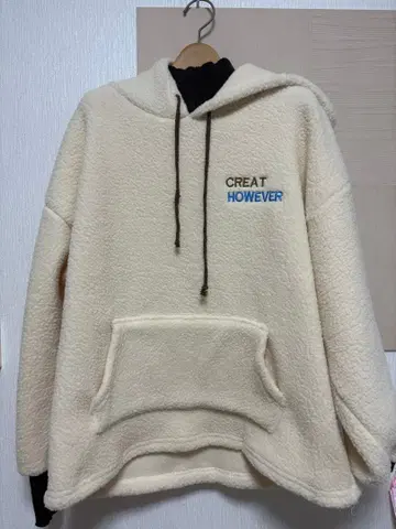 플리스 후드 부착 후드티 CREAT HOWEVER