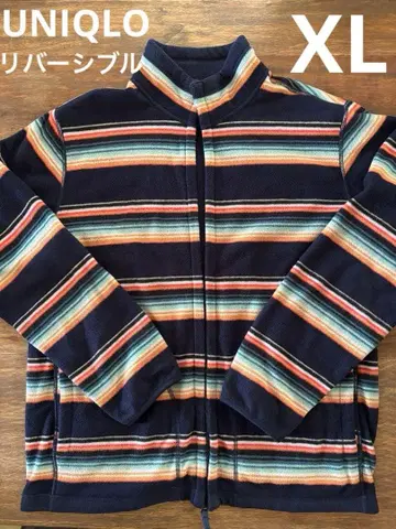UNIQLO 리버서블 플리스 자켓 네이비 & 멀티 컬러