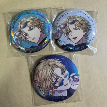 엑스 알비오 고미즈 캔뱃지 2점