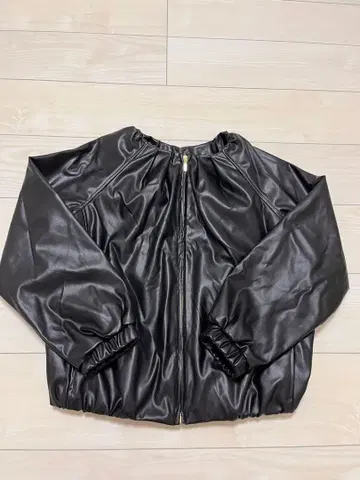 블랙 합성 피혁 가죽 자켓